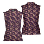 Hearts Like Bust-Women Sleeveless Polo Shirt-Gerbera Prints