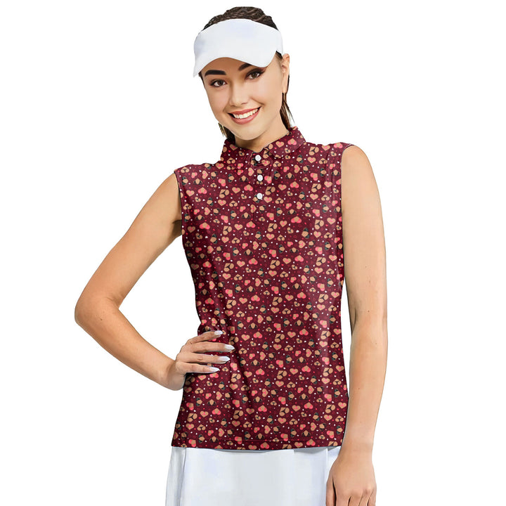 Hearts Like Bust - Ladies Sleeveless Golf Polo Shirt 