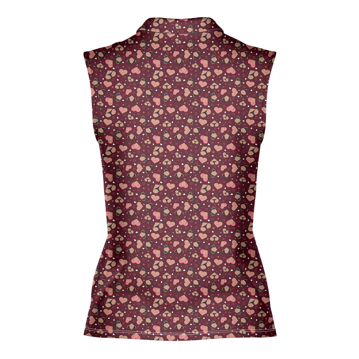Hearts Like Bust-Women Sleeveless Polo Shirt-Gerbera Prints
