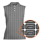 Pound Town-Women Sleeveless Polo Shirt-Gerbera Prints