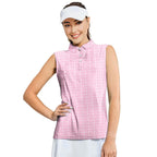 Pound Town-Women Sleeveless Polo Shirt-Gerbera Prints