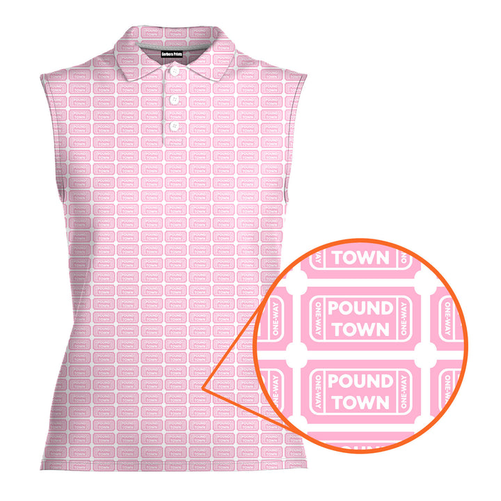 Pound Town - Ladies Sleeveless Golf Polo Shirt