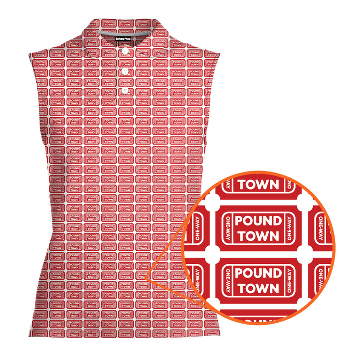 Pound Town - Ladies Sleeveless Golf Polo Shirt