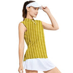 Pound Town-Women Sleeveless Polo Shirt-Gerbera Prints