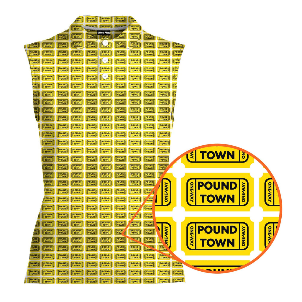 Pound Town-Women Sleeveless Polo Shirt-Gerbera Prints