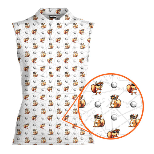 Squirrel - Ladies Sleeveless Golf Polo Shirt 