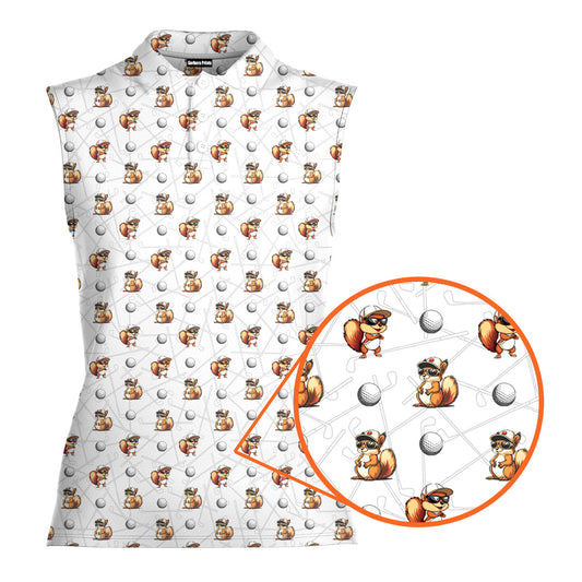 Squirrel - Ladies Sleeveless Golf Polo Shirt 