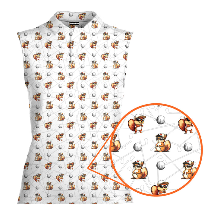 Squirrel - Ladies Sleeveless Golf Polo Shirt 