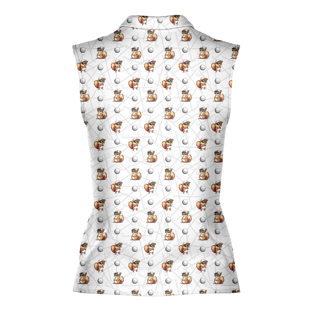 Squirrel-Women Sleeveless Polo Shirt-Gerbera Prints