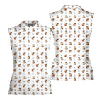 Squirrel-Women Sleeveless Polo Shirt-Gerbera Prints