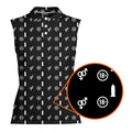 White Circle-Women Sleeveless Polo Shirt-Gerbera Prints