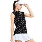White Circle-Women Sleeveless Polo Shirt-Gerbera Prints