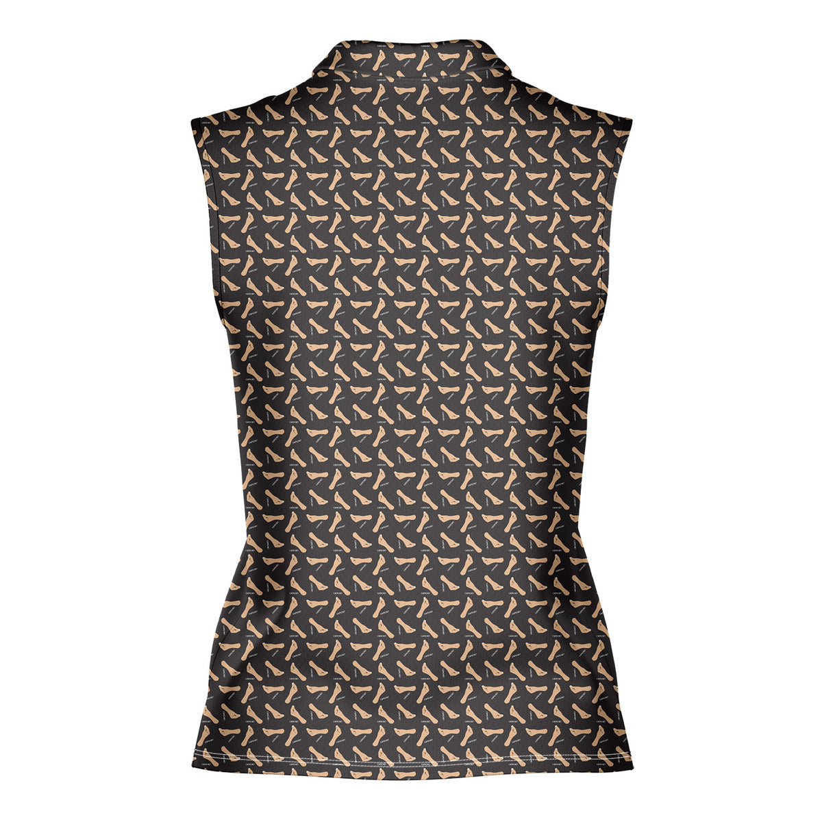 Capiche Italian Hand-Women Sleeveless Polo Shirt-Gerbera Prints