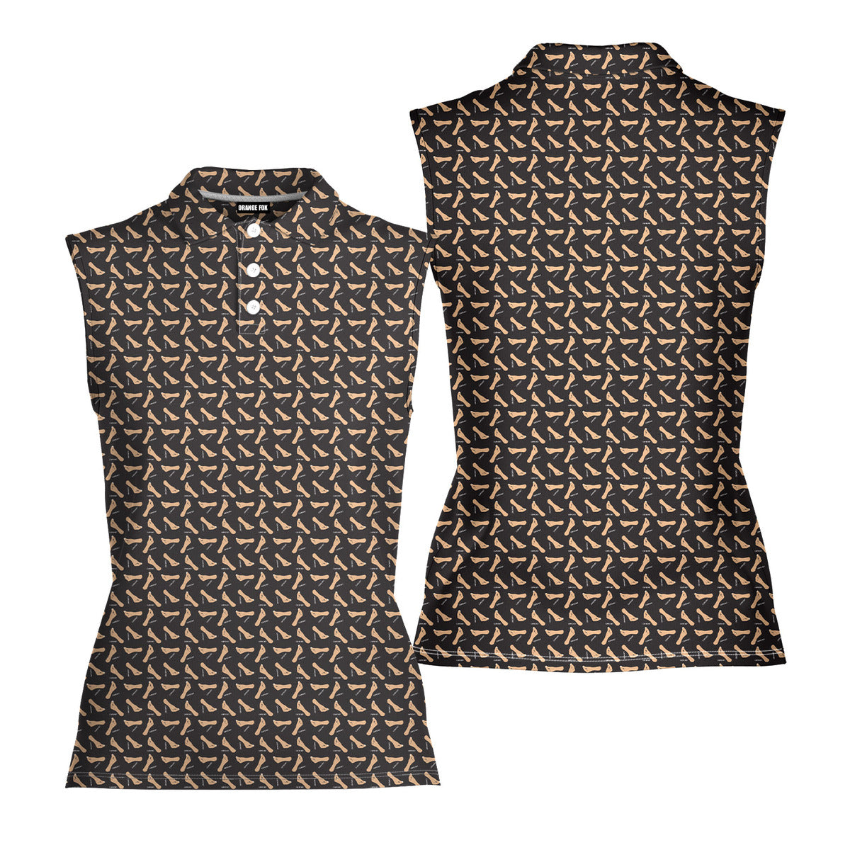 Capiche Italian Hand-Women Sleeveless Polo Shirt-Gerbera Prints
