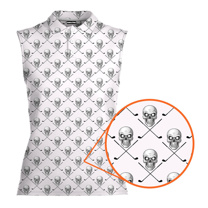 Skull Golf - Ladies Sleeveless Golf Polo Shirt