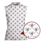 Skull Golf-Women Sleeveless Polo Shirt-Gerbera Prints