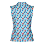 Patriotic Rocket Ice-Pop-Women Sleeveless Polo Shirt-Gerbera Prints