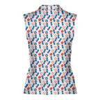 Patriotic Rocket Ice-Pop-Women Sleeveless Polo Shirt-Gerbera Prints