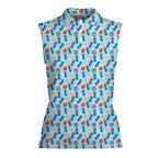 Patriotic Rocket Ice-Pop-Women Sleeveless Polo Shirt-Gerbera Prints