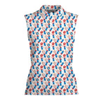 Patriotic Rocket Ice-Pop-Women Sleeveless Polo Shirt-Gerbera Prints