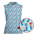 Patriotic Rocket Ice-Pop-Women Sleeveless Polo Shirt-Gerbera Prints