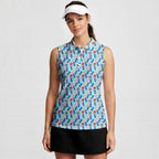 Patriotic Rocket Ice-Pop-Women Sleeveless Polo Shirt-Gerbera Prints