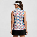 Patriotic Rocket Ice-Pop-Women Sleeveless Polo Shirt-Gerbera Prints