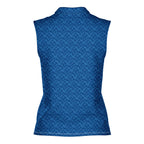 Sixty Nine-Women Sleeveless Polo Shirt-Gerbera Prints