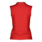 Sixty Nine-Women Sleeveless Polo Shirt-Gerbera Prints