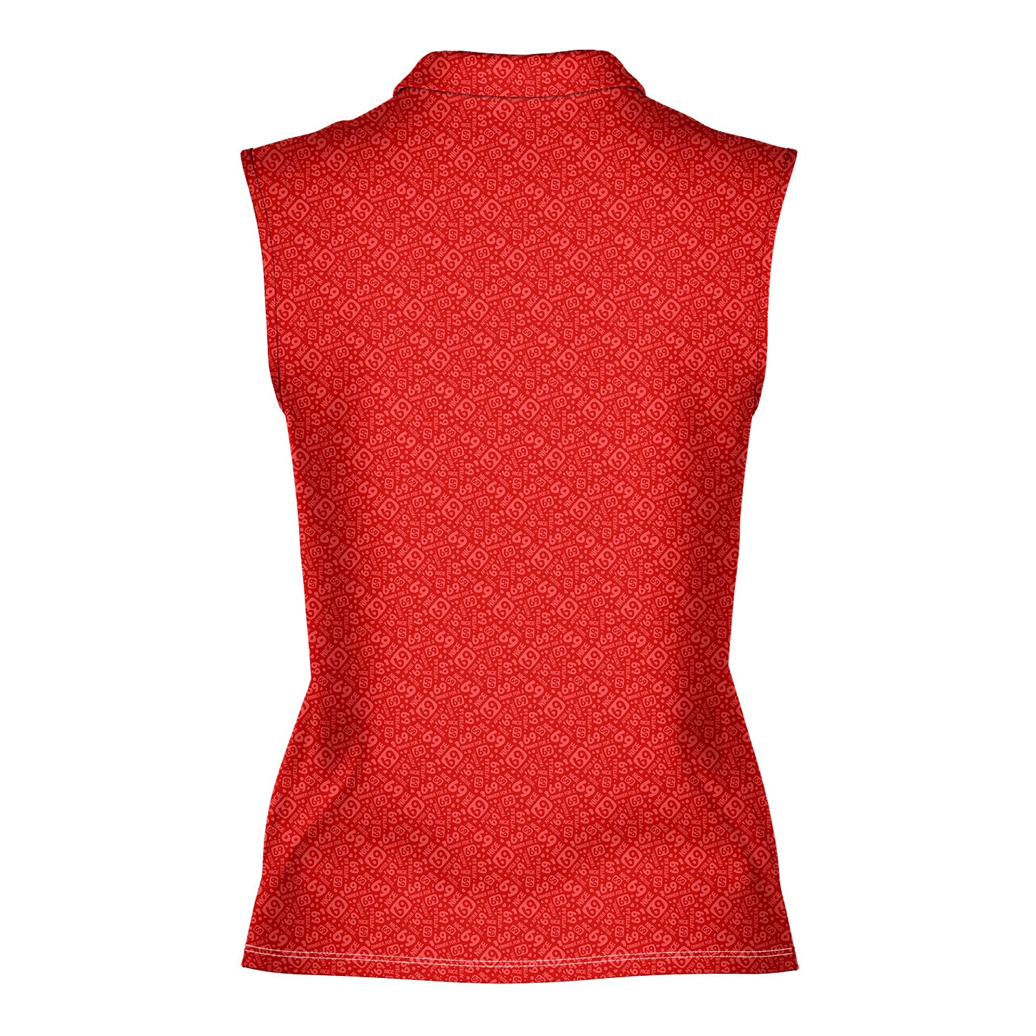Sixty Nine-Women Sleeveless Polo Shirt-Gerbera Prints
