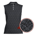 Sixty Nine-Women Sleeveless Polo Shirt-Gerbera Prints