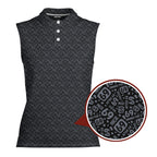 Sixty Nine-Women Sleeveless Polo Shirt-Gerbera Prints