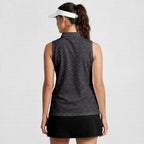 Sixty Nine-Women Sleeveless Polo Shirt-Gerbera Prints