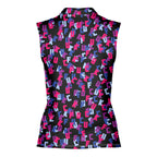 Hidden Words-Women Sleeveless Polo Shirt-Gerbera Prints