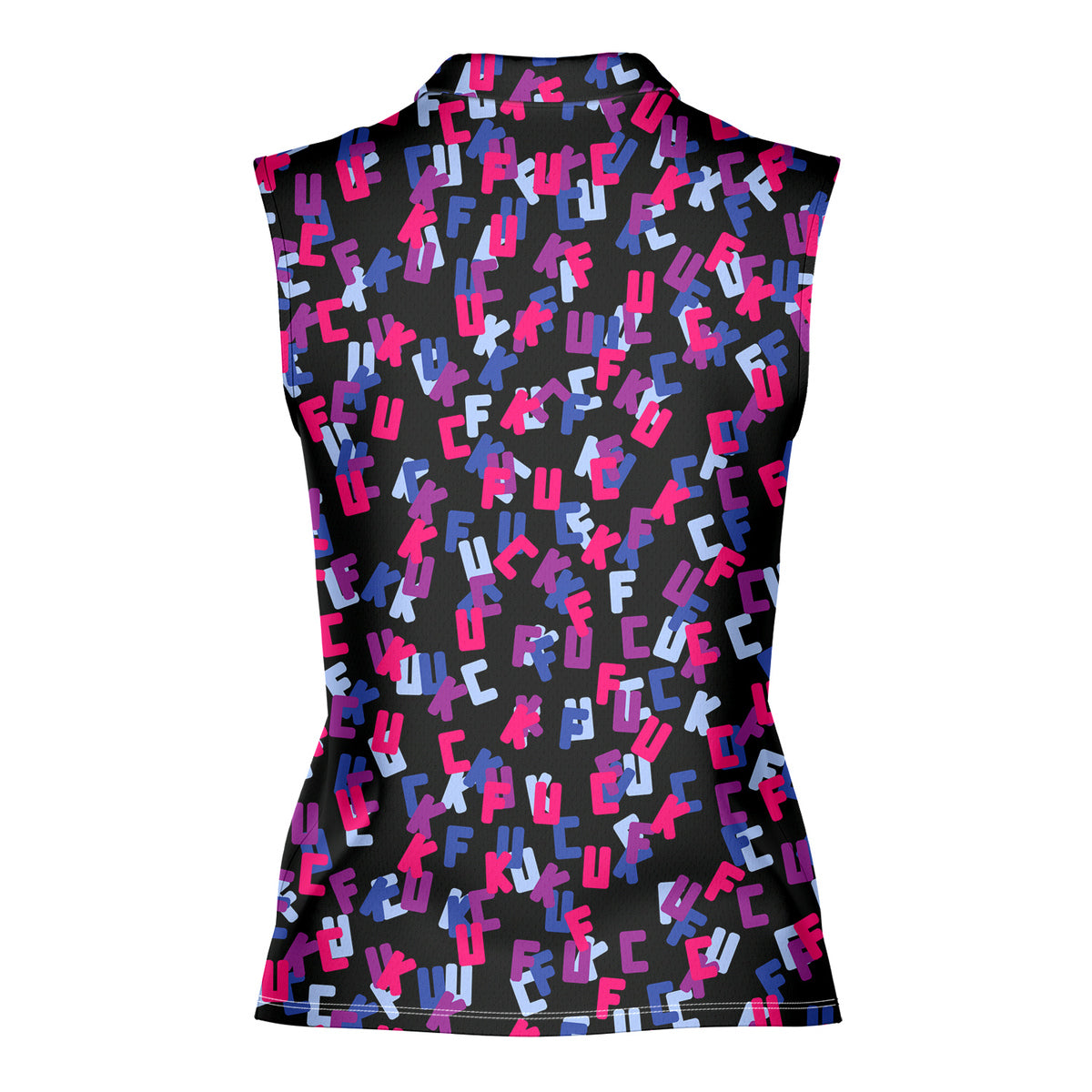 Hidden Words-Women Sleeveless Polo Shirt-Gerbera Prints