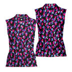 Hidden Words-Women Sleeveless Polo Shirt-Gerbera Prints