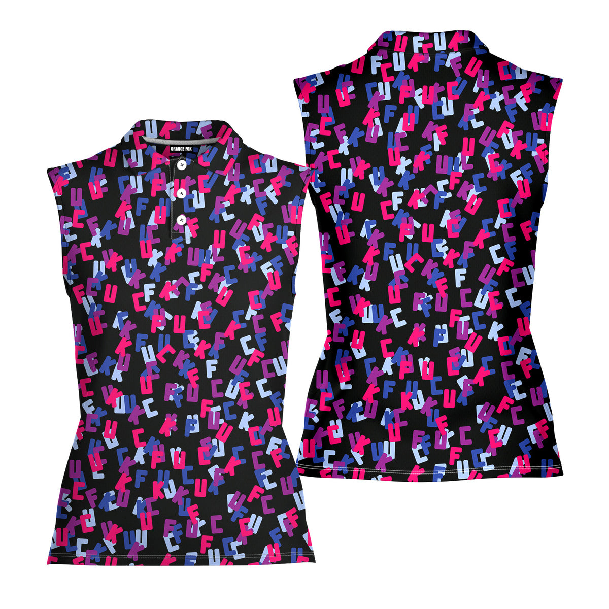 Hidden Words-Women Sleeveless Polo Shirt-Gerbera Prints