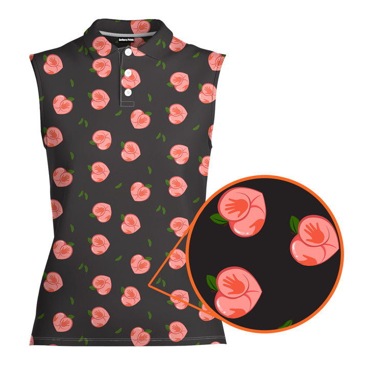 Nice Peaches - Ladies Sleeveless Golf Polo Shirt