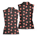 Nice Peaches-Women Sleeveless Polo Shirt-Gerbera Prints