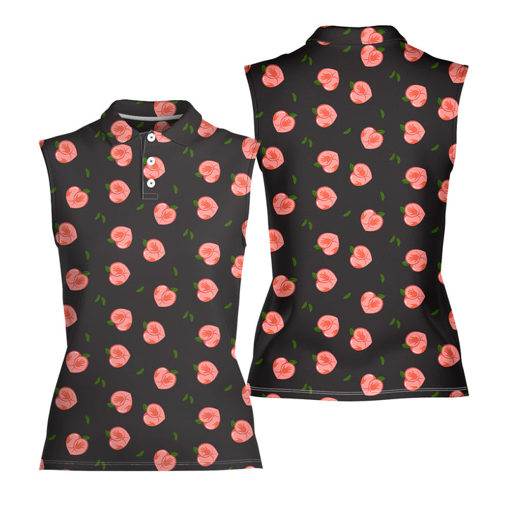 Nice Peaches - Ladies Sleeveless Golf Polo Shirt