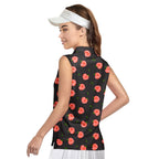 Nice Peaches-Women Sleeveless Polo Shirt-Gerbera Prints