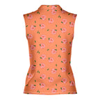 Nice Peaches-Women Sleeveless Polo Shirt-Gerbera Prints