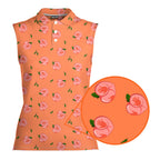 Nice Peaches-Women Sleeveless Polo Shirt-Gerbera Prints
