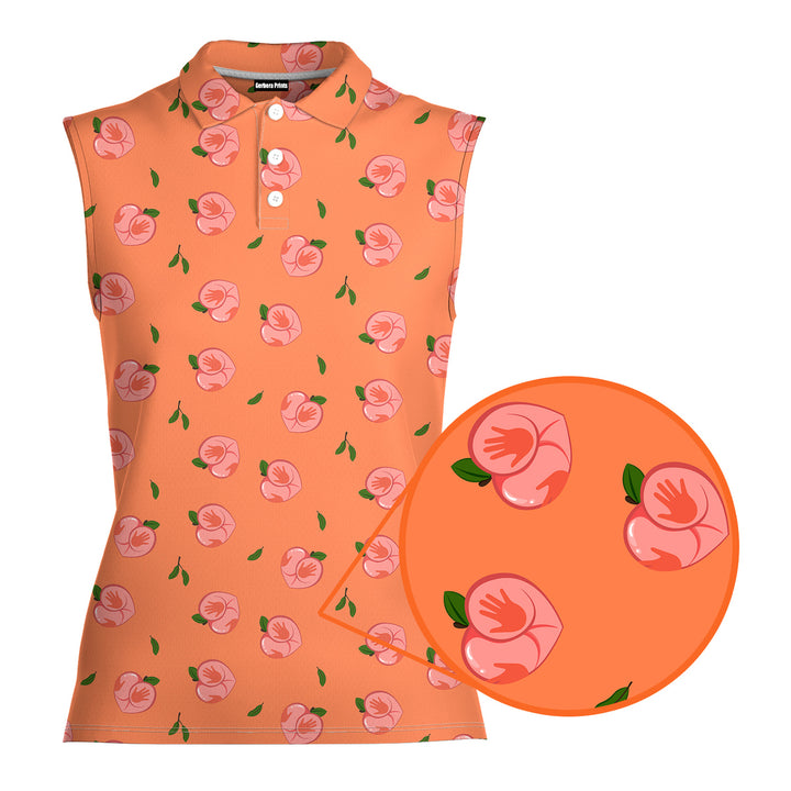 Nice Peaches - Ladies Sleeveless Golf Polo Shirt