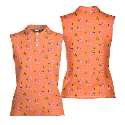 Nice Peaches - Ladies Sleeveless Golf Polo Shirt