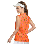 Nice Peaches-Women Sleeveless Polo Shirt-Gerbera Prints