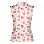 Nice Peaches-Women Sleeveless Polo Shirt-Gerbera Prints
