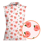 Nice Peaches-Women Sleeveless Polo Shirt-Gerbera Prints