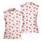 Nice Peaches-Women Sleeveless Polo Shirt-Gerbera Prints