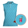 It's Fore O'clock Somewhere-Women Sleeveless Polo Shirt-Gerbera Prints